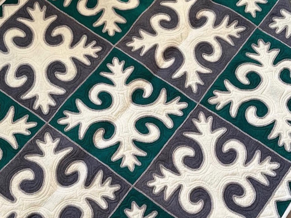 Kazakh syrmak — cut-felt mosaic carpet